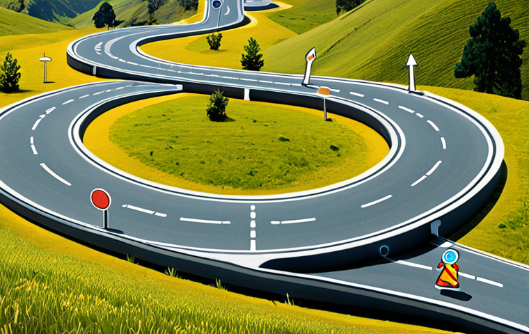 **Image Prompt:** A customer journey map visualized as a winding road, with key touchpoints highlighted as attractive landmarks. Illustrate diverse customers (personas) interacting happily at each touchpoint. The style should be bright, modern, and inviting, conveying a seamless and positive customer experience.